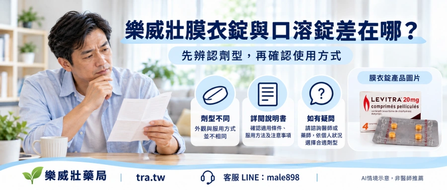 樂威壯膜衣錠與口溶錠差在哪？劑型辨識與使用注意事項